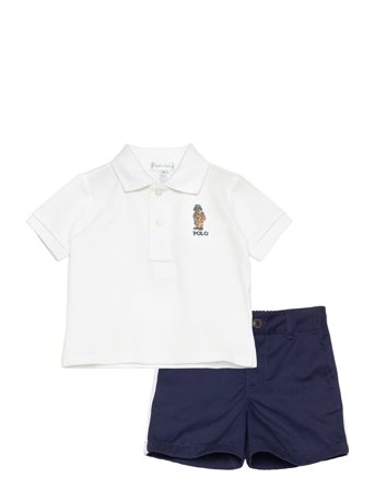 Ralph Lauren Baby | Bear Cotton Polo Shirt & Chino Short Set | 75-79