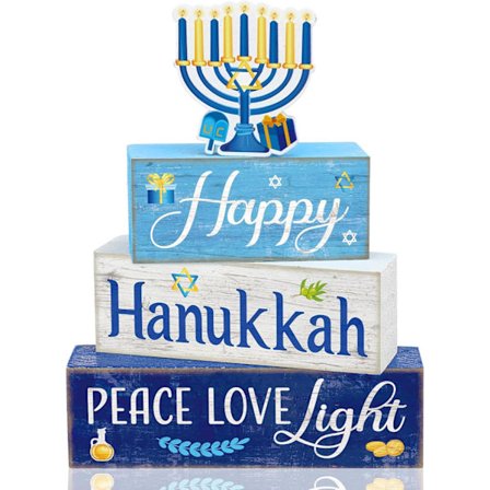 Dette 4-dele sæt af Hanukkah boligdekorationer er en perfekt gave til venner og familie.