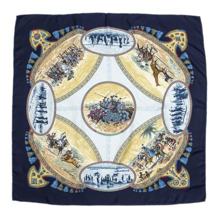 Hermès Vintage, Pre-owned Scarf Blauw, Dames, Maat:ONE Size
