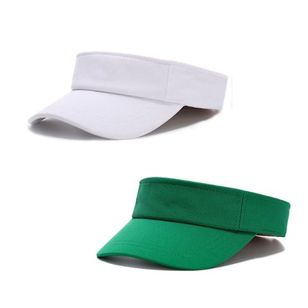 2 stk Solskjerm Justerbar Sports Tennis Golf Caps Hodebånd Unisex Menn Kvinner Hat Sommer (Hvit + Grønn)