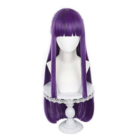 Anime Fern Cosplay -peruukki Sousou no Frierenille, pitkät violetit peruukit otsatukalla naisille ja viite: 4145 (LGL)