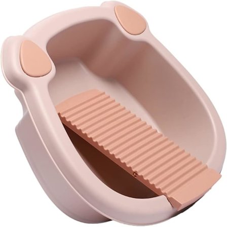 Vaskbrett-vask: Vaskeservanteri for hjemmet, sovesal, håndvask av klær og små delikate gjenstander, rosa