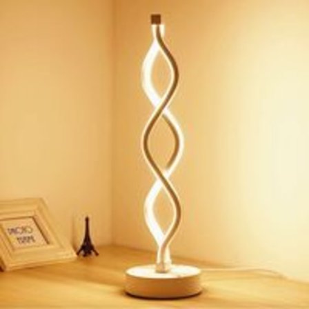 Twist Wave LED Nattbordslampe - 18W Varmhvit LED Dimbar Spiral Bordlampe for Soverom/Stue/Kontor/Hotell (Varmhvit No2)