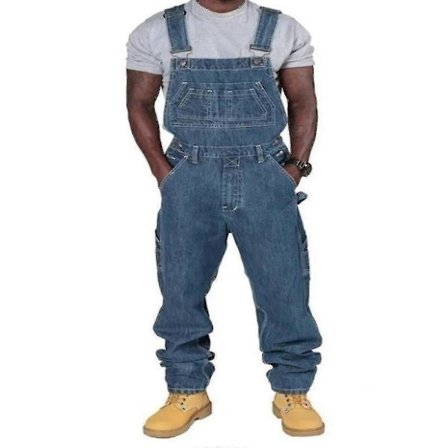 Herrjeans Plus Size Mote Jeans Denim Bib Løs Flere Lommer Justerbare Stropper-Perfekt 5XL 5XL