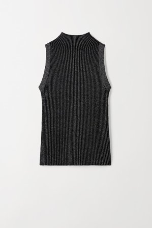 Soft Goat - Lurex Singlet - Women cashmere sweater - L - Black