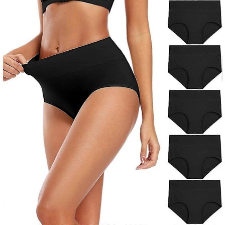 Naisten puuvillaiset alushousut korkealla vyötäröllä, täysi peitto, naisten pikkuhousut (normaali ja plus-koko) Kryp