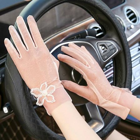 Sommarhandskar för kvinnor, solskydd för bilkörning, UV-skydd, tunna handskar för elcykel