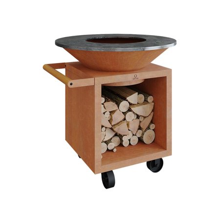 OFYR Classic Storage Corten 100 PRO Grillbord handtag av teakträ Cortenstål, Matlagning & grillar