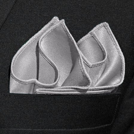 Pochette de costume classique gris clair pour hommes - Pochettes de costume de couleur unie