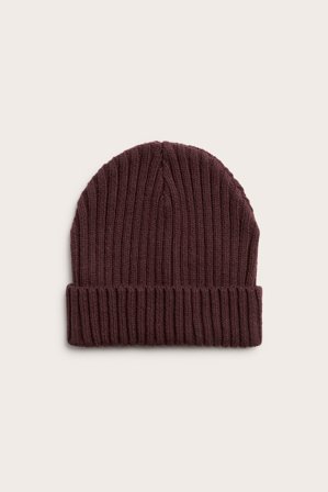 Kappahl | Czapka z prążkowanej dzianiny | Ciemnoczerwony