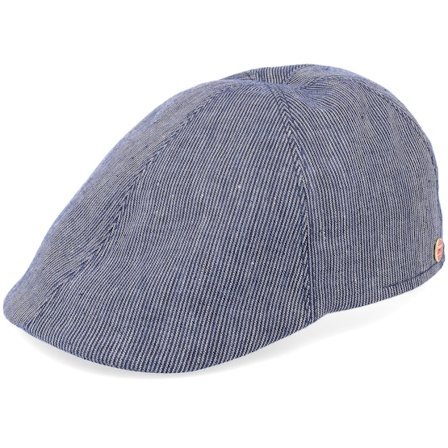 Mayser - Blå flatcap Keps - Paddy Stripes Marine Flat Cap @ Hatstore