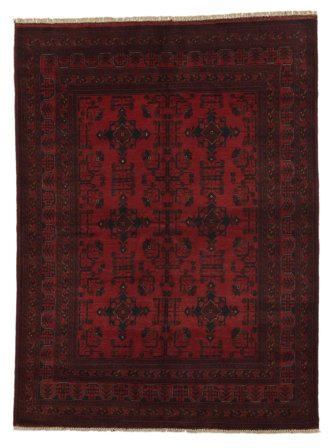 Håndknyttet Afghan Khal Mohammadi Teppe 175X236 Svart/Mørk Rød