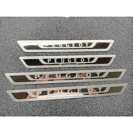 Set med 4 dørterskelbeskyttere i stål til Peugeot 308 408 508 3008 2008 307 - Ultra tynn dørterskel velkomstpedal