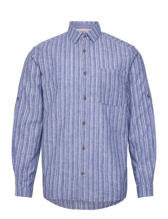 Comfort Cotton Linen Shirt Blue Tom Tailor
