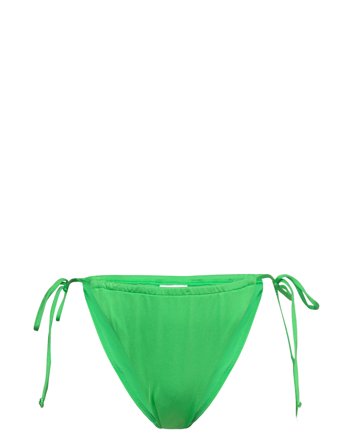 Gina Tricot Shiny Ruched Tie Bikini Brief - Green - XL