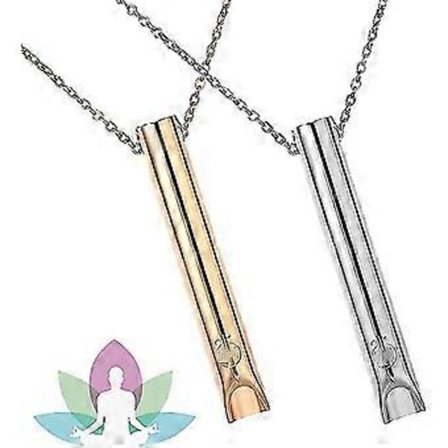 2 stk. Åndedragshalskæde, Angsthalskæde til kvinder, Stresslindrende Mindful Breathing Halskæder Rustfrit stål til meditation og afslapning (Sølv guld