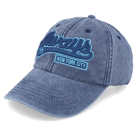 Iconic - "Always New York Washed Blue Dad Cap " Unconstructed Blue Cap - @ Hatstore