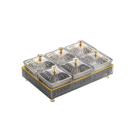 Sød tallerken lys frugtboks rum små snacks forfriskning bakke plastik tørret frugt tallerken, en