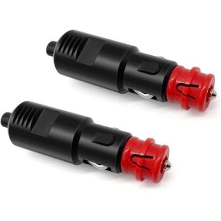 TS-2 stk 12V/24V Sigarettenneruttak Universalkontakt med 8A Sikring, Sigarettenner Hannkontakt for Lastebiler Biler Båt Motorsykkel