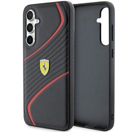 Ferrari Twist Metal Logo-deksel for Samsung Galaxy S23 FE - svart