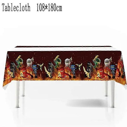 Ninja-teemasyntymäpäiväjuhlatarvikkeet lapsille, astiat, lautanen, kuppi, lautasliinat, pöytäliina, koristeet, banneri, ilmapallo pojille