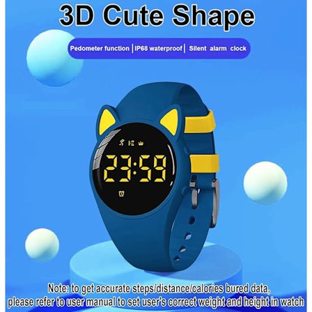 Fitness Tracker Ur til Børn, Vandafvisende Digitalt Ur med Skridttæller, Distancemåler, Kalorieberegner, Stopur, Alarmur