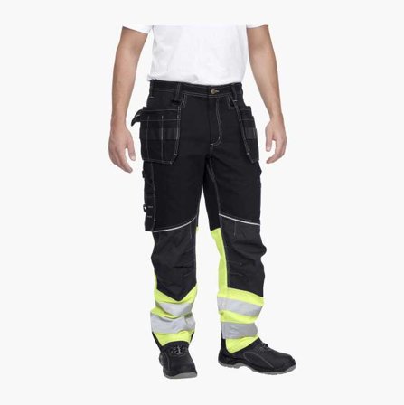 Hantverksbyxa Varselklass 1 D100 Bomull Cordura - Biltema