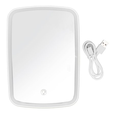 Bærbart LED Makeup Spejl med 3 Farvetilstande 2400mAh Genopladelig USB Touch Dæmpning til Kvinder