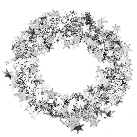 Tähtilanka-girlande, 7,5 m kirkas kiiltävä tähtigirlande tähtikimalle-girlande joulukuusen hääjuhlakoriste lomakoriste (hopea)