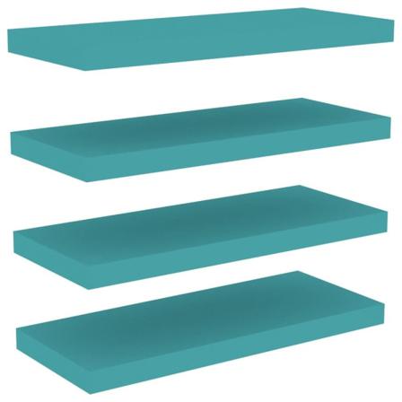Vidaxl Svävande Vägghyllor 4 St Blå 60x23,5x3,8 Cm Mdf Blå
