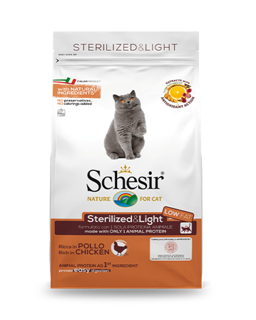 Schesir Sterilized & Light Crocchette Gatti Adulti Ricco In Pollo
