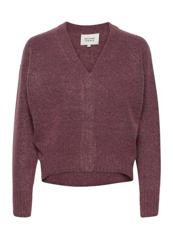 Brook Knit Boxy Cardigan Strikkegenser Cardigan Lilla Second Female