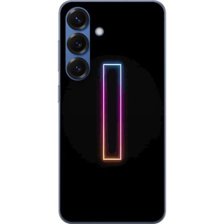 Kompatibel Mobilcover til Samsung Samsung Galaxy S25+ Minimalistisk neonbogstav I i regnbuefarver mod mørk baggrund
