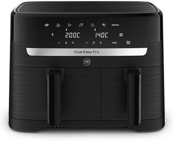 OBH Nordica Dual Easy Fry 8,3L (5,2+3,1L) Black - Fyndvara - Airfryer med två separata matlagningsfack
