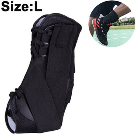 Ankelstøtte, snøring justerbar støtte – for løping, basketball, skade rehabilitering, forstuet ankelstøtte for menn, kvinner og barn, L