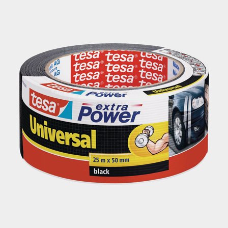 Cinta adhesiva de aluminio Tesa Universal Extra Power, 48 mm x 25 metros, negro