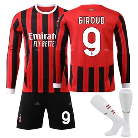 AC Milan Lasten Kotipeli 2024-2025 Syksy Ja Talvi Nro 9 Sukat + Varsi M GIROUD No 10 socks + Guard M