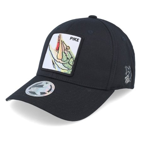 Skillfish - Pike Pro Fishing Wooly Combed Black Flexfit Flexfit Black Cap - @ Hatstore