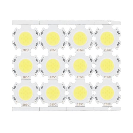 12 st LED-chips COB-ljusemitterkomponent 5W 15‐17V för DIY-spotlights Downlight Taklampa Vitt ljus