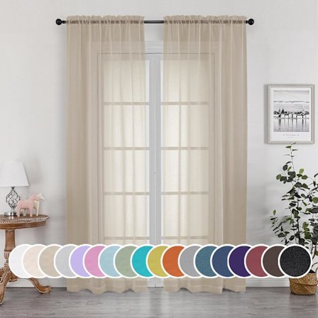 Skira Lette Mocka Gardiner 213 cm Lange - Sæt med 2 (Hver Panel er 134 cm Bred) - Skira Gardiner med Kanaler til Stue og Soveværelse