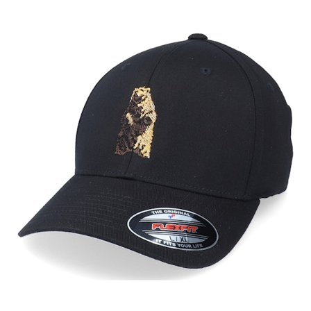 Hunter - Svart flexfit Caps - Prancing Bear Black Flexfit @ Hatstore