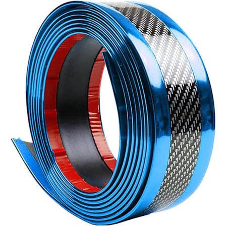 Auton ovien kynnyslista-tarra Hiilikuitu Sininen 7cmx3m Itseliimautuva DXGHC