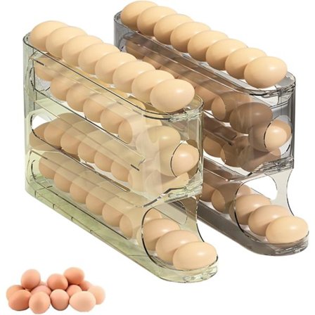 Stablare eggholdere for kjøleskap for enkel tilgang til ferske egg