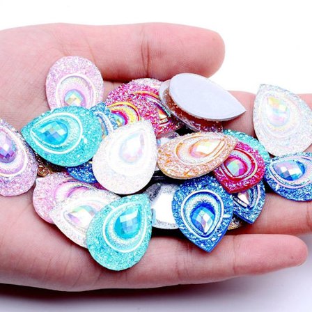 20g 18*25mm Glitter Vanndråpe Rhinestone Flatback Applique