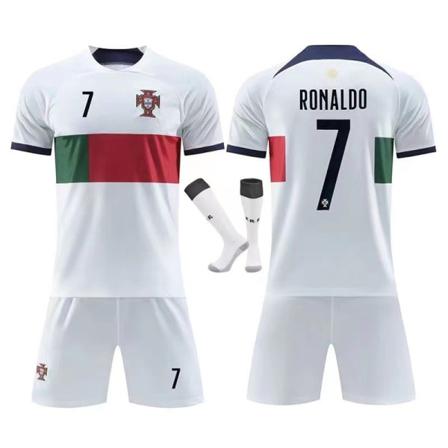 VM 2022 Portugal Bortefotballtrøye nr. 7 Cristiano Ronaldo 12-13 years