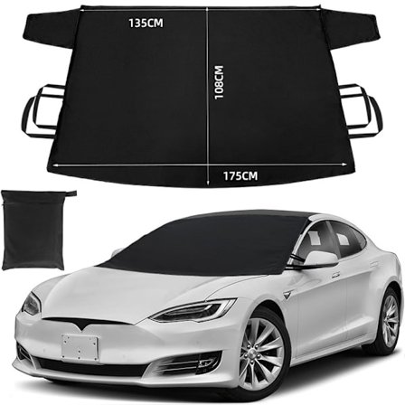 Snødeksel for bilvindu laget av Oxford-stoff, beskytter bilens frontrute om vinteren.