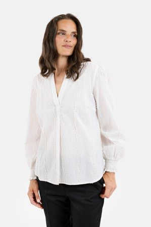 BRANDTEX - Langærmet Bluse - Råhvid