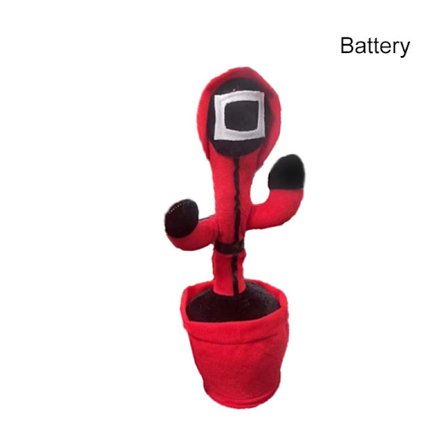 Elektrisk squid game Kaktusleksak Supersöt Sjungande Dans Plyschpussel Leksaksnyhet Presenter till barn