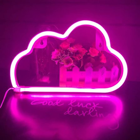 Rosa Neon LED Cloud Skiltlys Dekor, Veggdekor for Chris