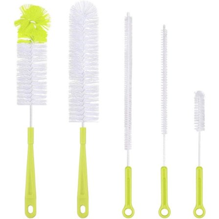 Flaskebørster, Rengøringsbørste, Lang Børste til Rengøring af Øl, Vin, Sportsdrikkeflasker, Kedler
